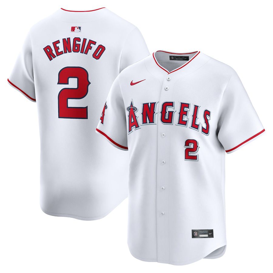 Men Los Angeles Angels 2 Luis Rengifo Nike White Home Limited Player MLB Jersey